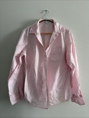 GAP Light Pink and White Striped Button-Up Shirt